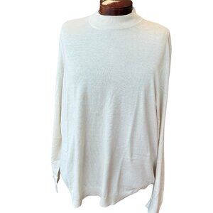 Paul Fredrick Men's Silk-Cashmere-Pima Mockneck Knit – Ivory, 4XL